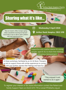 Green poster for bereavement group for children