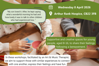 Green poster for bereavement group for children