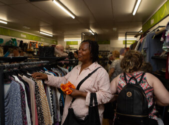 Females looking at clothes