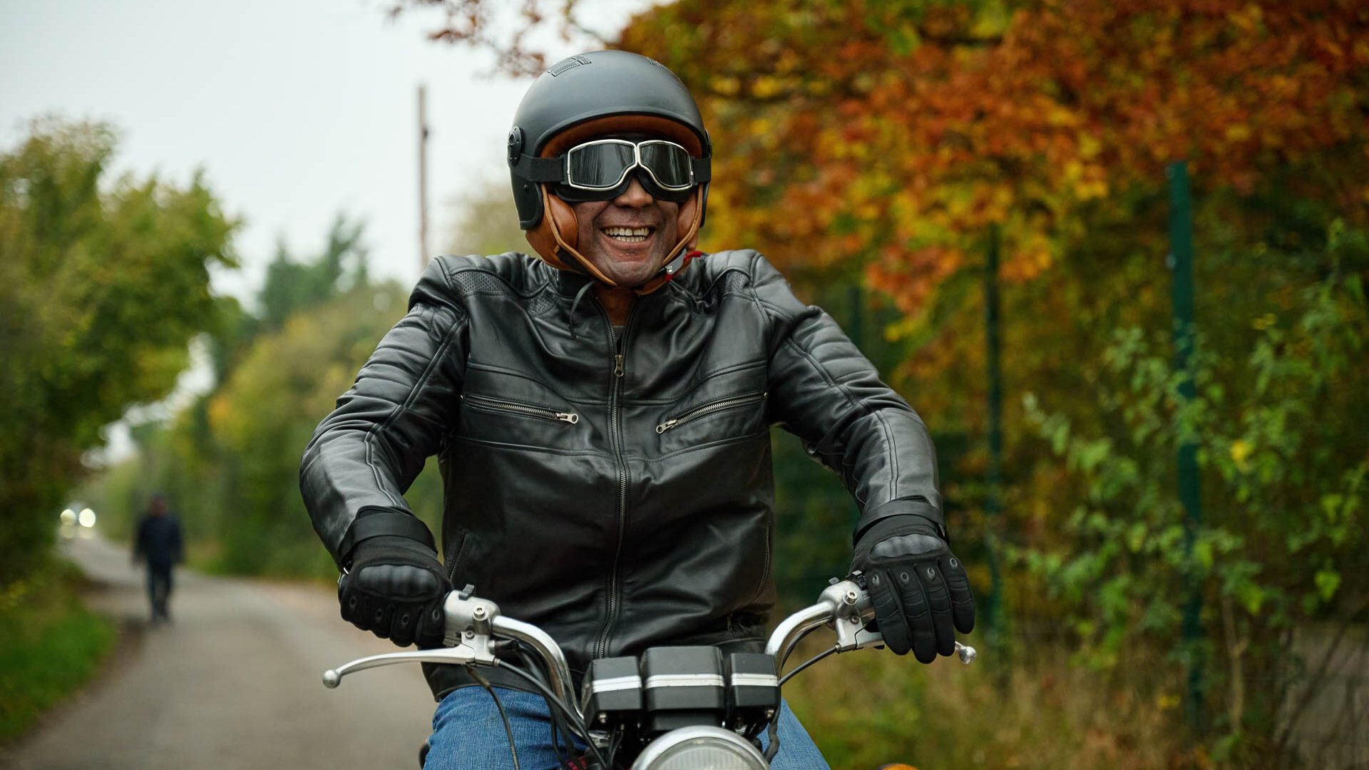 Male on a motor bike