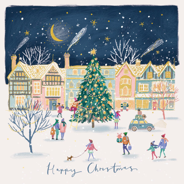 Christmas Village - Pack of 10 Christmas Cards & Envelopes