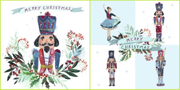 Nutcracker and A Merry Dance - Twin-Pack of 10 Christmas Cards (5 Each Design) & Envelopes